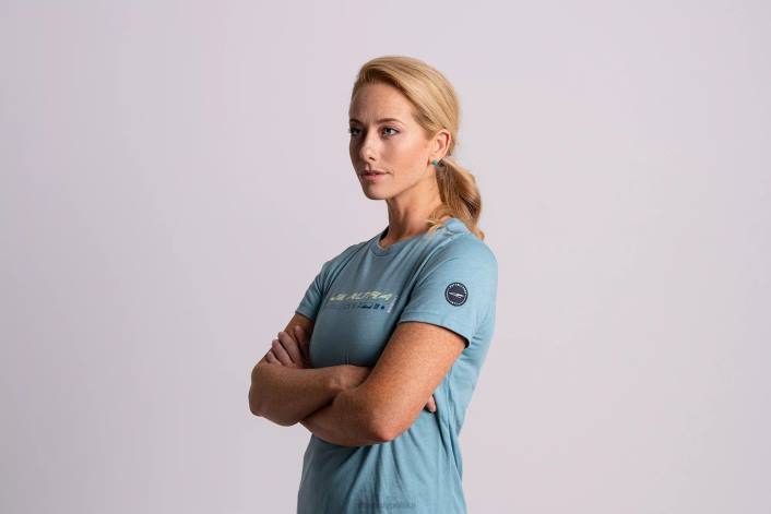 kobiety damska klasyczna koszulka z krótkim rękawem w kolorze brudnego turkusu DN82223 zakurzony turkusowy Altra