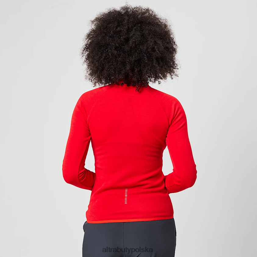 kobiety rdzeń z wełny merynosów, zamek błyskawiczny 1/2 0HH0VF138 najfatalniejszy czerwony Altra